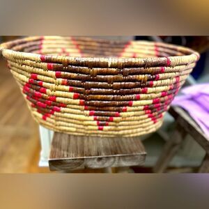 - Yupik coil basket Inuit vintage LARGE 16 x 20” handles